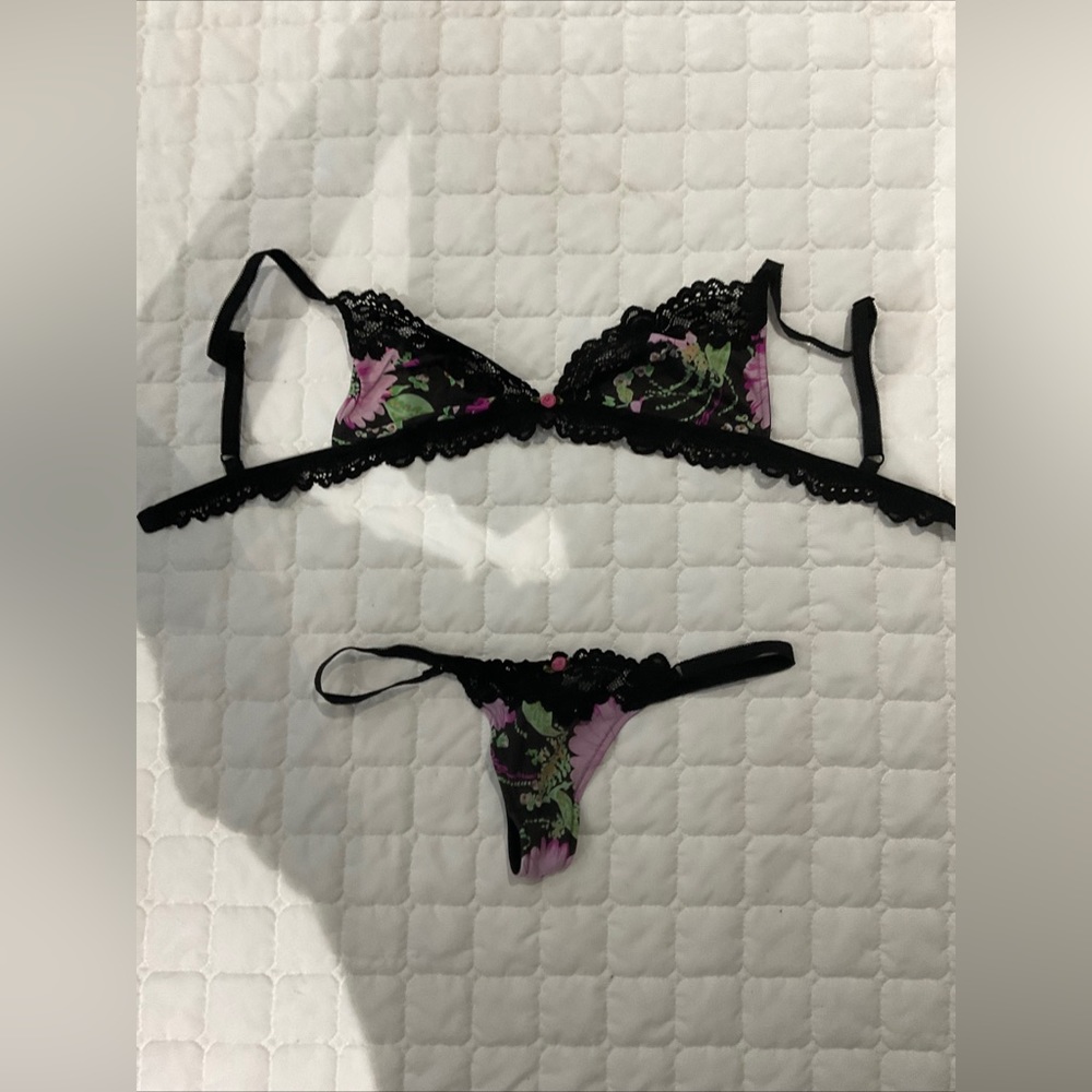 DOLCE & GABBANA D&G Underwear Set Floral Bra Panty Unknown Size